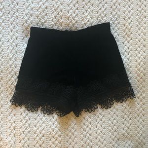 Topshop Velvet and Lace Shorts